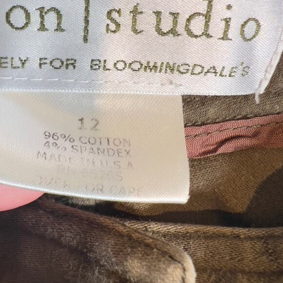 Sutton Studio X Bloomingdale Cargo Chino Pant Woman 12 W32 L30 Brown Zip Pocket - Picture 12 of 15